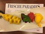 3erlei Sorbet aus der FischeParadies Auswahl mit Panama Ananas (©Foto: Martin Sch,itz)
